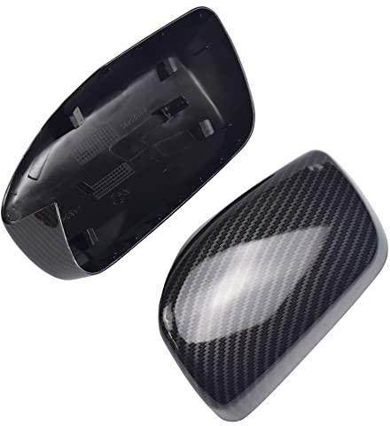 Kakulkomen 1 Paar Rückspiegel-Abdeckungen für B-MW 5er-Serie E60 E61 E63 | links und rechts, für B-MW 5er-Serie E64 2004–2008 520i 525i 528i 528xi 530i (Kohlefasermuster)