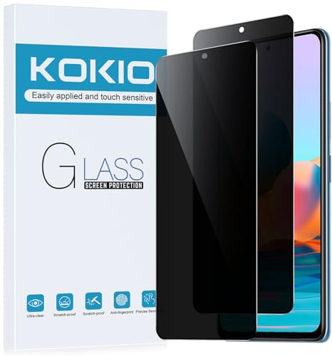 Kokio Protector Pantalla para Xiaomi Redmi Note 10 Pro/Note 10 Pro Max, 9H Dureza,Anti-Arañazos, Película Protectora Contra Miradas Indiscretas, Cristal de Privacidad A Prueba de Espías, 2 Piezas