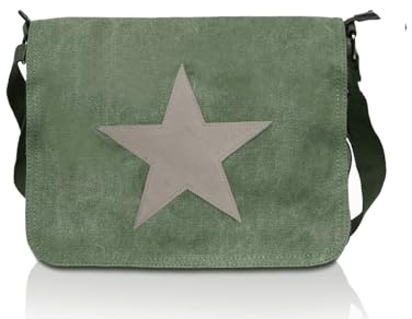Glamexx24 Tasche Handtaschen Schultertasche Umhängetasche mit Stern Muster Tragetasche Laptoptasche Messenger Bag Herren für Arbeit Freizeit oder Schule
