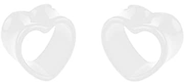 Bcughia Acryl Flesh Tunnel 10mm Flesh Tunnel Plug Hohl Herz Form Tunnel Ohr Set, 2 Stück