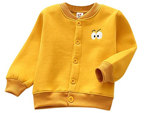 IQYU Neugeborenes Baby Mädchen Winter Warm Strick Baumwolle Langarm Kleidung Mantel Jacke Strickjacke 2 Jahr (Z-jsjmA-Yellow, 3-4 Years)