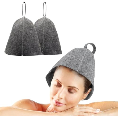 2PCS Sauna Hat Felt Material Sauna Accessories Sauna Hat for Men and Women Durable Sauna Hats for Sauna Hot Spring Bathroom and Steam Room