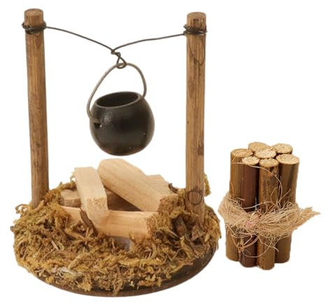 JINGTOPS Krippe Weihnachten Stadtflamme Mini Lagerfeuer,Lagerfeuer Krippe Weihnachten Miniatur Wichtel ZubehöR,Puppenhaus ZubehöR Wichtel FußAbdrüCke,Wichtel ZubehöR Weihnachten Miniatur Bonfire