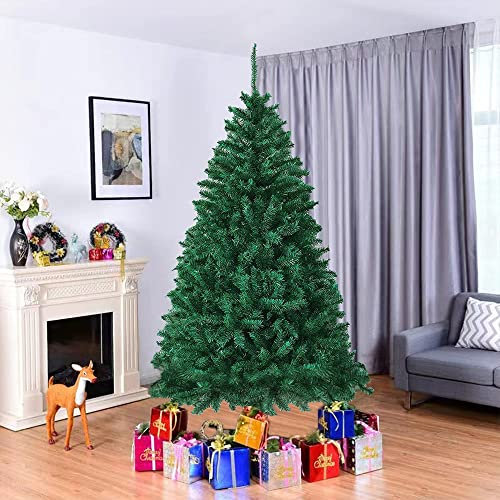 OHMG 180cm Weihnachtsbaum künstlich mit 600 Zweig-Spitzen inkl. Metall Ständer Tannenbaum Kunstbaum,PVC Tannenbaum Christbaum Tanne Unecht Weihnachtsdeko (800 Zweige)