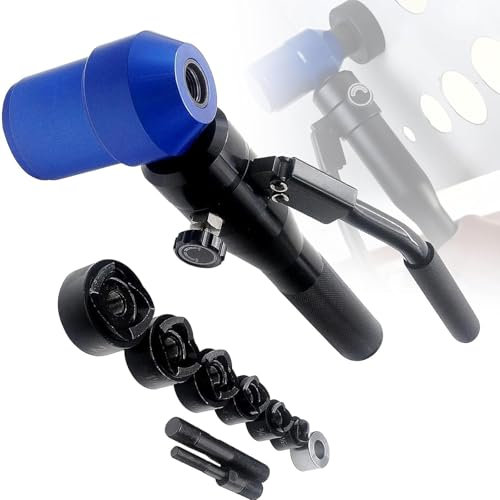Perforador Hidráulico Portátil,Kit De Herramientas De Punzonado Hidráulico,6 Matrices Juego De Punzón Hidráulico,Para Perforar Chapas Metálicas,Metal Acero Aluminio Plástico,Blue