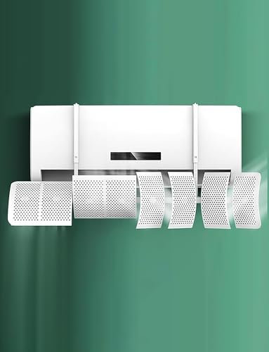 Deflector de aire acondicionado ajustable de instalación libre montado en la pared, deflector de viento de aire acondicionado con soplado antidirecto, deflector de 8 hojas con ajuste universal (tamaño