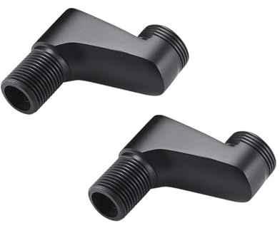 BiaoTeng Excentricas Grifo Ducha 2 Piezas Latón Adaptador de Grifo 1/2 a 3/4 Mate Negro