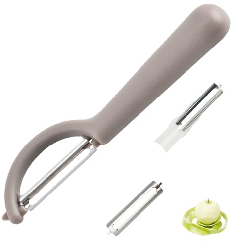 P-Peeler for Tupper with 2 Replacement Blades, Peeler for Tupperware Spare Parts, Potato Peeler for Asparagus Peeler, Stainless Steel Replacement Blade for Vegetable Peeler, Paring Knife, Orange