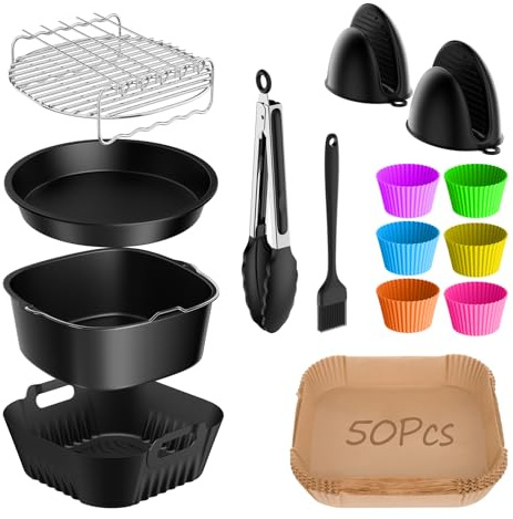 15-teiliges Airfryer Zubehör für Philips Airfryer XXL (HD9285/90, HD9876/90, HD9650/90),NINJA MAX PRO 6,2L AF180EU Heißluftfritteuse Zubehör,Air fryer Zubehör für COSORI XXL BPA-frei Wiederverwendbar