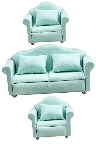ERINGOGO Miniatursofa Mit Sesselset Für Puppenhaus Winzige Möbel Für Miniaturhaus Kleines Sofamodell Als Dekoratives Zimmeraccessoire
