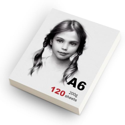 msymsyu 120 Blätter Zeichenpapier A6 200g Skizzenpapier 15x10.5cm | Baumwolle Lose Sketchbook Malpapier für Malen Kalligraphie üben DIY machen für Zeichenbegeisterte Illustratoren