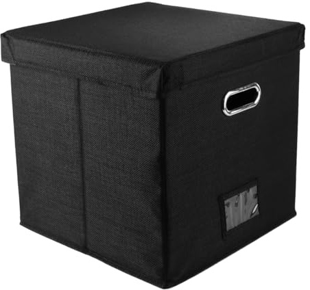 Enwye Boîte De Rangement pour Disques Vinyles, Compatible avec Les Disques De 12 Pouces, Idéale pour Ranger des Disques Vinyles, des Documents, des Livres Et Autres Objets (Noir)