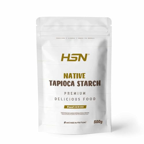 HSN Almidón de Tapioca | Sabor Natural 500g = 33 Servicios | 100% Natural Origen Yuca | Ideal Recetas Sin Gluten Espesante | Sin Azúcares Ni Excipientes | No Incluye Dosificador | No-GMO, Vegano