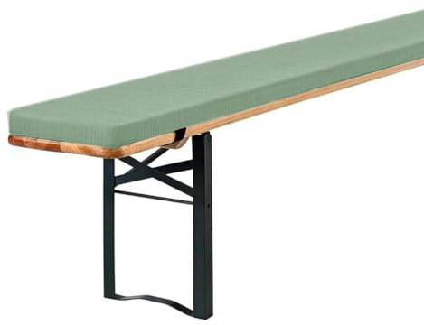 Generisch Bierbankauflage Waschbare Bierbankauflagen Gepolstert Auflage, Leinengewebe, mit ReißVerschluss, Abnehmbar Sitzkissen Bank für Biertisch & Partyzeltgarnitur,Grün,110x25x3cm
