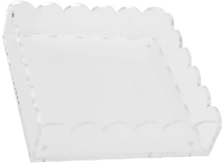 Garosa Plateau en Acrylique festonné avec Insert Coulissant, Organiseur de Rangement Transparent pour Photos, Créations de Bijoux, Artisanat avec Tiroir Lisse et Bords Ondulés pour