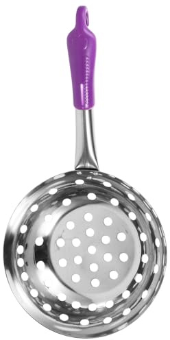 JECOMPRIS Cucchiaio Colino Piccolo in Acciaio Inox Resistente al Calore con Manico Portatile per Utensili da Cucina, Setaccio Scolapasta per Pasta e Cibi Caldi, Utensile da Colore Casuale