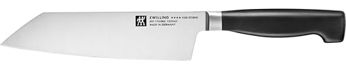 ZWILLING Vier Sterne Bunka Kochmesser 17 cm, Rostfreier Spezialstahl, Kunststoff-Griff, Eisgehärtete Klinge, Schwarz, Made in Germany