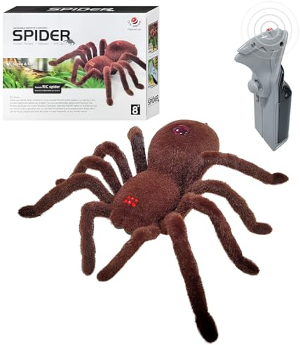 HONPHIER Fjärrstyrd Spindelleksak för barn | Falska spindlar med 8 ben spindel realistisk halloween dekoration läskig leksak fyllning gåva april fisk jul