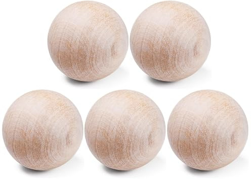 5 st träbollar 5 cm naturliga hantverksbollar lätta och enkla att kontrollera återanvändbara fälthockeyboll för ishockey lekborrar gör-det-själv hantverksprojekt trä för hantverk