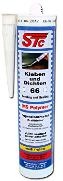 STC 1K Dichtmasse MS Polymer weiß 290 ml Kartusche | Kleben und Dichten – Karosseriekleber Kraftkleber Karosseriedichtmasse