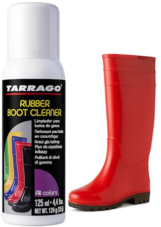 Tarrago | Rubber Boot Cleaner 125ml | Limpiador Botas de Goma, Spray para Botas de Agua y Calzado de Lluvia – Elimina Suciedad, Restaura Brillo y Protege la Goma con Aceite de Aguacate