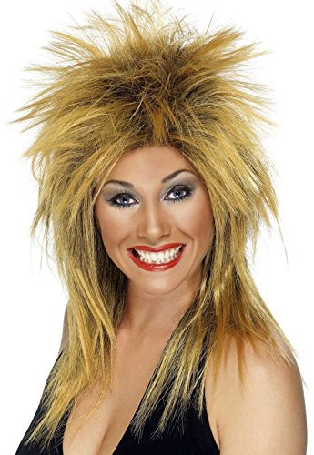 Ginger Adult Ladies 80s Rock Diva Punk Rocker Mullet Wig Fancy Dress Acccessory
