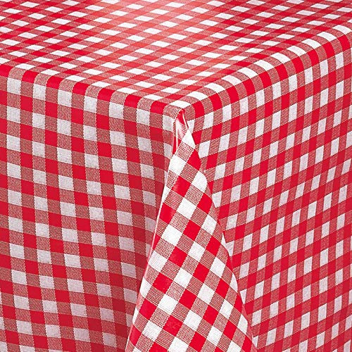 Melody Wachstuch Tischdecke abwaschbar 200 x 140 cm eckig karo rot Gartentischdecke #1112-02