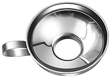 Rostfritt stål tratt sylt stor öppning kök påfyllningstratt, stor diameter justerbar konserveringstratt sylttratt för bönor vätska olja sylt salladssås, 10,5 cm
