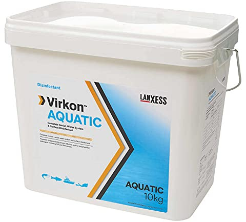 Desinfektionsmittel Virkon Aquatic tötet Keime, Bakterien, Pilze im Teich und Aquarium, Starkes, viruzides, bakterizides, fungizides Desinfektionsmittel mit patentierter Wirkstoffformel 10kg Eimer