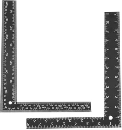 EXCEART 12 Inch L-Shaped Square Ruler Steel Right Angle Ruler for Woodworking Measuring Tool with Ergonomic Grip for Engineering Layout and Diy Crafts