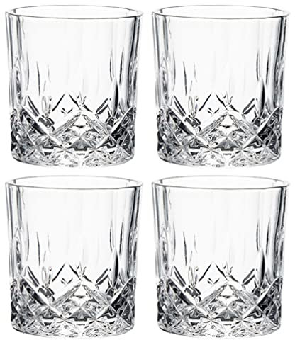 Operitacx Lot De 4 Verres À Whisky Sculptés En Verre 200 Ml Pour Bar Accessoire Cocktail Et Usage Domestique