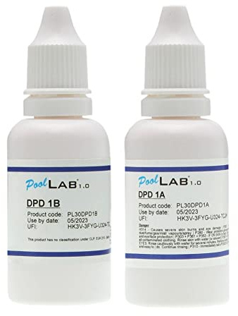 POWERHAUS24 PoolLAB flüssige Reagenzien 30 ml DPD 1A + 30 ml DPD 1B zur Bestimmung von freiem Chlor, Made in Germany, vereinfachte Anwendung