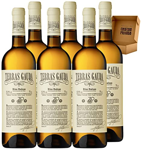 Terras Gauda Albariño - Envío 24 H - Rías Baixas - Vino Blanco - Seleccionado Cosecha Privada (6 x Botella 75 cl, Terras Gauda)