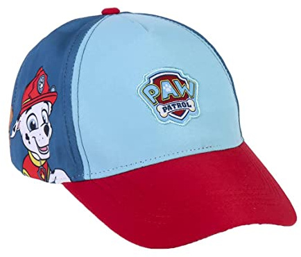 Gorra con Visera Curva de La Patrulla Canina - Tricolor - Apta de 4 a 8 Años - Con Material Brillante - Gorra para Niños con Velcro Trasero Ajustable - Producto Original Diseñado en España