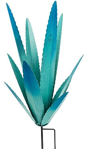 Dirfuny Escultura de planta de agave de metal rústico de tequila, estatua de decoración de patio, adornos de césped, figuras de jardín y patio al aire libre