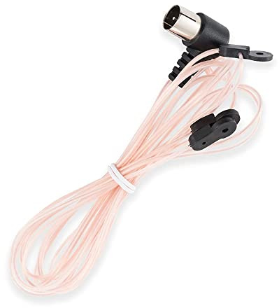 Vecys FM Radioantenne UKW Antenne Rosa Innenantenne FM Antenne T Typ F Stecker Adapter 2m Kompatibel mit Stereoempfänger Heimverstärker Autoradio