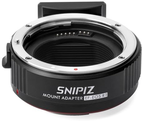 SNIPIZ EF-EOS R1 Lens Adapter Auto-Focus Lens Mount Converter Ring Adapter Compatible with Canon EF/EF-S Series Lens to EOS R, RP, R3, R5, R6, R6II, R7, R8, R10, R50, R100 Cameras