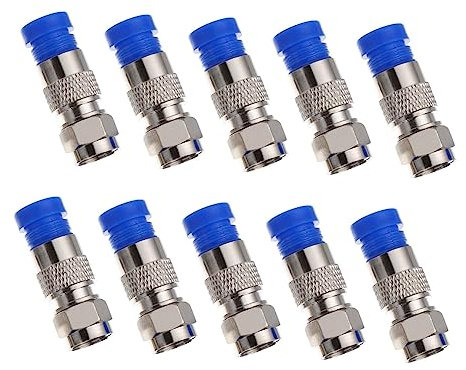 SECFOU Coax F Connector F Type Connector for Antenna Coax Cable Weatherproof Compression Fitting for Outdoor TV Internet Setup Home Audio Equipment Supplies