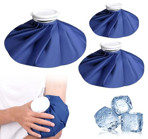 3 Pack Eisbeutel für Verletzungen Wiederverwendbar(Blau) | Eisbeutel Heißwasserbeutel Kühlbeutel Set wiederverwendbar für Wärme und Kältebehandlung Kühlpads Kühlbeutel Kühlkissen