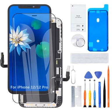 H&LYCYJ Écran d'affichage pour iPhone 12/12 Pro A2403 A2172 | Wear toolbox，Affichage HD，Écran de remplacement，Pour les modèles:A2403 A2172 A2402 A2404 A2407 A2341 A2406 A2408