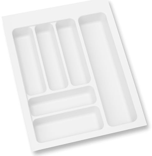 inferramenta Organizzatore di Posate per Cassetto - Vaschetta Portaposate in Plastica Bianca - Moduli Regolabili per Cucina (Modulo 45cm)
