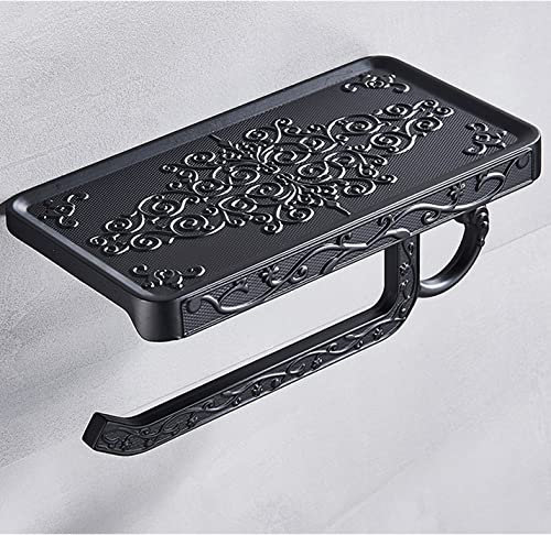 Porta della carta igienica per bagno in lega con portabicchieri del bagno con asciugamano da bagno a scaffale scatola di tessuto di carta per carta, colore nero, porcellana FANDIAO