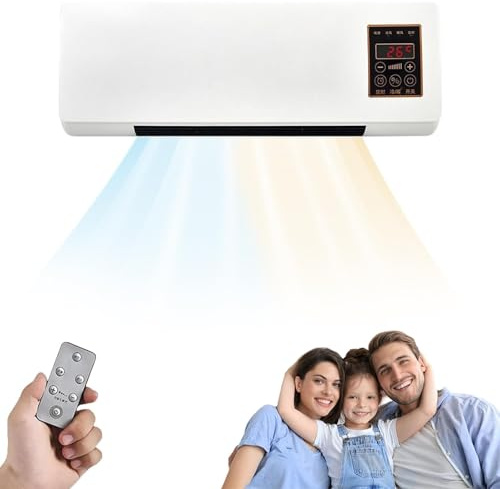 2025 Actualización Ventilador de Pared de Pared Silencioso, New Gobi Ventilador de Calefacción con Función Ventilador, 12000 Btu Aire Acondicionado Portátil (Sin Función de Enfriamiento)