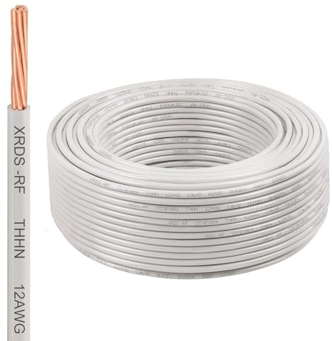 12AWG THHN Wire 150FT – Electrical Building Wire Stranded Bare Copper Conductor with PVC and Nylon Insulation, Heat and Oil Resistant Cable