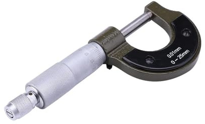 Micrómetro digital de acero inoxidable de 0 a 25 mm, herramienta de medición de espiral de diámetro exterior de alta precisión de 0,001