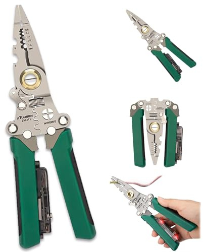 Grüne Elektriker Zange Mit Spannungsprüfer, Elektriker Werkzeug, Abisolierzange, Multifunktionszange, Elektro Zange, Abisolierer Zange, Metall, Für Schneiden & Ziehen