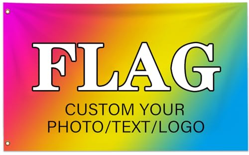 Personalisierte Flagge/Banner, personalisiertes Banner mit Ihrem Foto, Logo und Text, 0,6 x 0,9 m, 9 x 1,5 m, 1,2 x 1,8 m, gestalten Sie Ihre eigene Flagge für Zuhause, Garten, Terrasse, Party