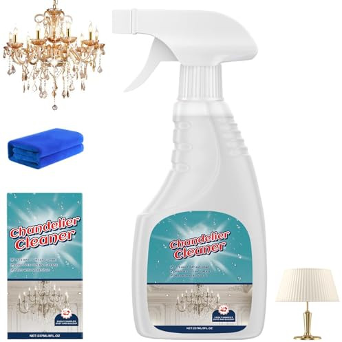 Chandelier Cleaning & Care Spray, Crystal Chandelier Cleaner Spray No Wipe, Glass Cleaner for Glass, For Glass, Crystal & Acrylic Light Fixtures, For All Finishes (1Pcs)
