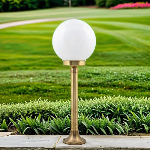 Licht-Erlebnisse Elegante Wegbeleuchtung Messing H:93cm IP43 Garten Klassisch rund VERIA Außenlampe Stehlampe