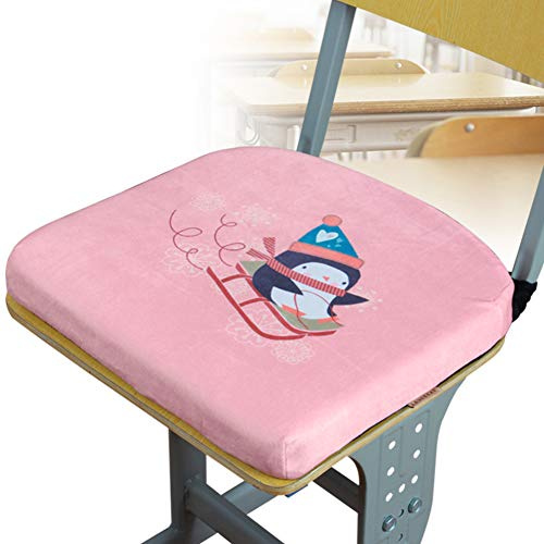 YEARLY Premium Memory-Schaum Sitzpolster, Verdicken sie Stuhlauflage Plüsch rutschfeste Indoor Outdoor Schule Student Klassenzimmer Orthopädisches sitzkissen-Rosa 37x35x4cm(15x14x2inch)